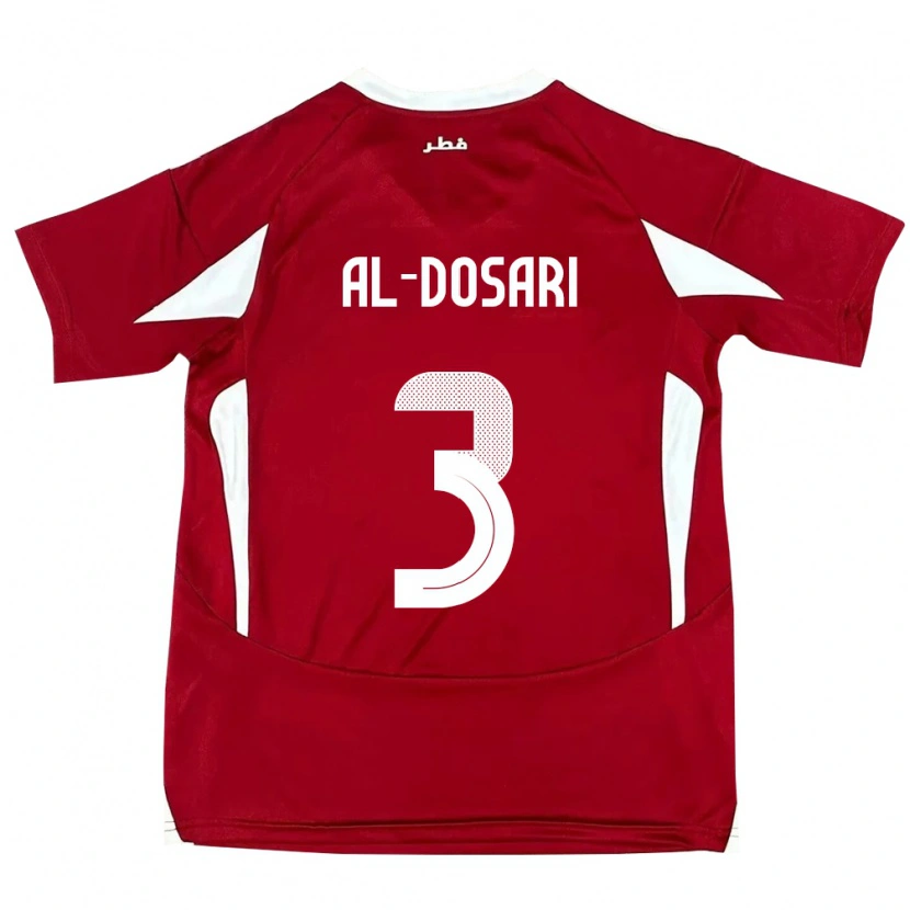 Danxen Hombre Camiseta Catar Dana Al Dosari #3 Rojo 1ª Equipación 24-26 La Camisa México