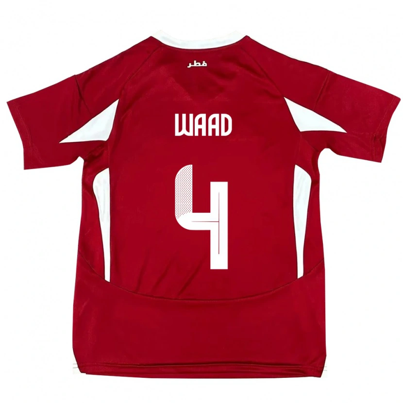 Danxen Hombre Camiseta Catar Mohammed Waad #4 Rojo 1ª Equipación 24-26 La Camisa México