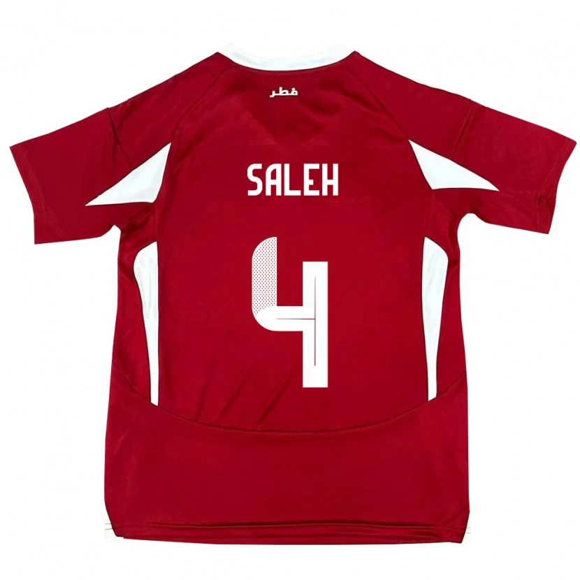 Danxen Hombre Camiseta Catar Hagar Saleh #4 Rojo 1ª Equipación 24-26 La Camisa México