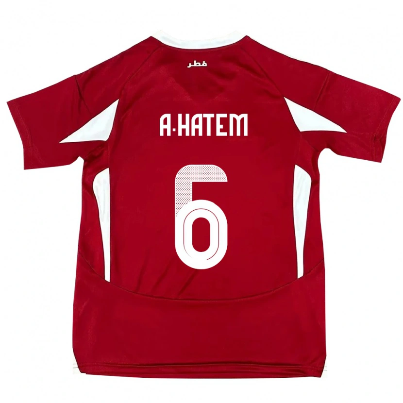 Danxen Hombre Camiseta Catar Abdulaziz Hatem #6 Rojo 1ª Equipación 24-26 La Camisa México