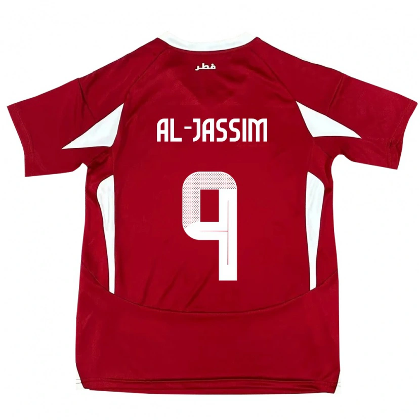 Danxen Hombre Camiseta Catar Kholoud Al Jassim #9 Rojo 1ª Equipación 24-26 La Camisa México