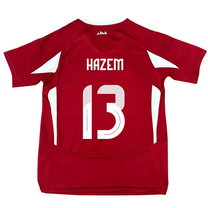 Danxen Hombre Camiseta Catar Hazem Shehata #13 Rojo 1ª Equipación 24-26 La Camisa México