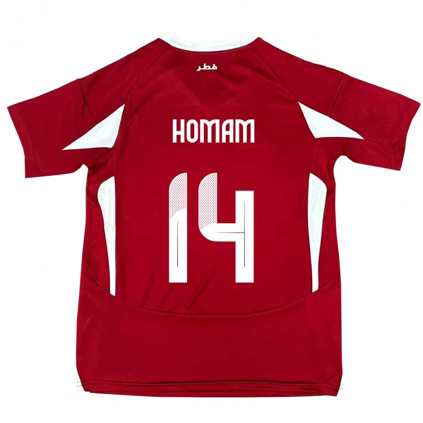 Danxen Hombre Camiseta Catar Homam Ahmed #14 Rojo 1ª Equipación 24-26 La Camisa México