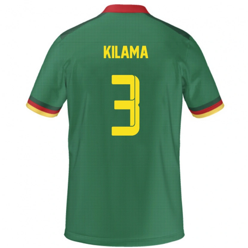 Danxen Hombre Camiseta Camerún Guy-Marcelin Kilama #3 Verde 1ª Equipación 24-26 La Camisa México