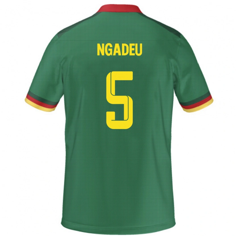 Danxen Hombre Camiseta Camerún Michael Ngadeu #5 Verde 1ª Equipación 24-26 La Camisa México