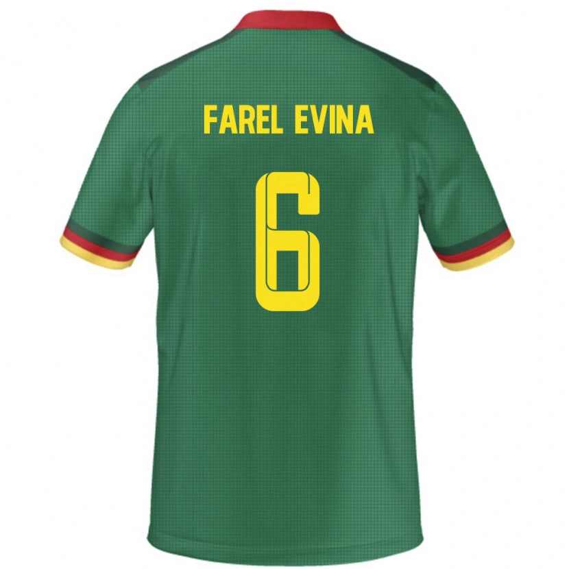 Danxen Hombre Camiseta Camerún Sony Farel Evina #6 Verde 1ª Equipación 24-26 La Camisa México