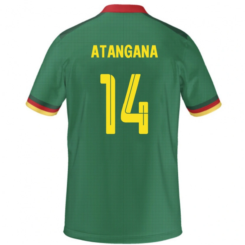 Danxen Hombre Camiseta Camerún Joseph Atangana #14 Verde 1ª Equipación 24-26 La Camisa México