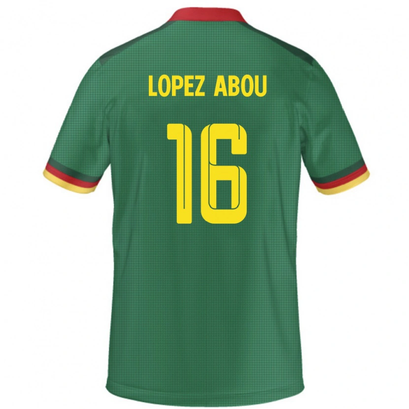 Danxen Hombre Camiseta Camerún Junior Lopez Abou #16 Verde 1ª Equipación 24-26 La Camisa México