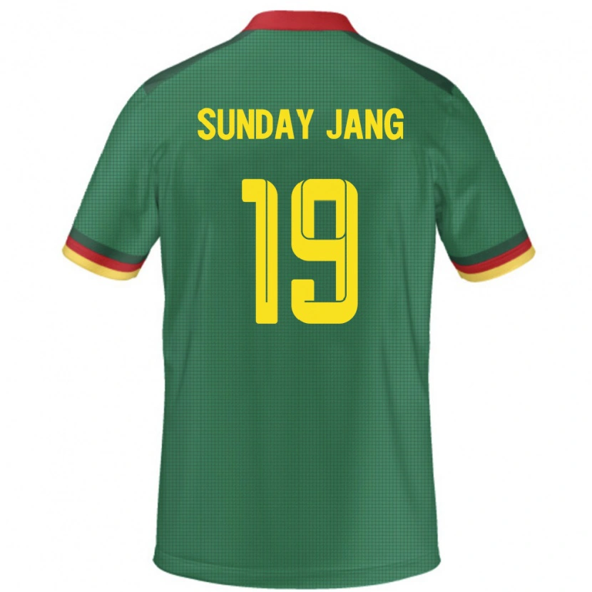Danxen Hombre Camiseta Camerún Junior Sunday Jang #19 Verde 1ª Equipación 24-26 La Camisa México