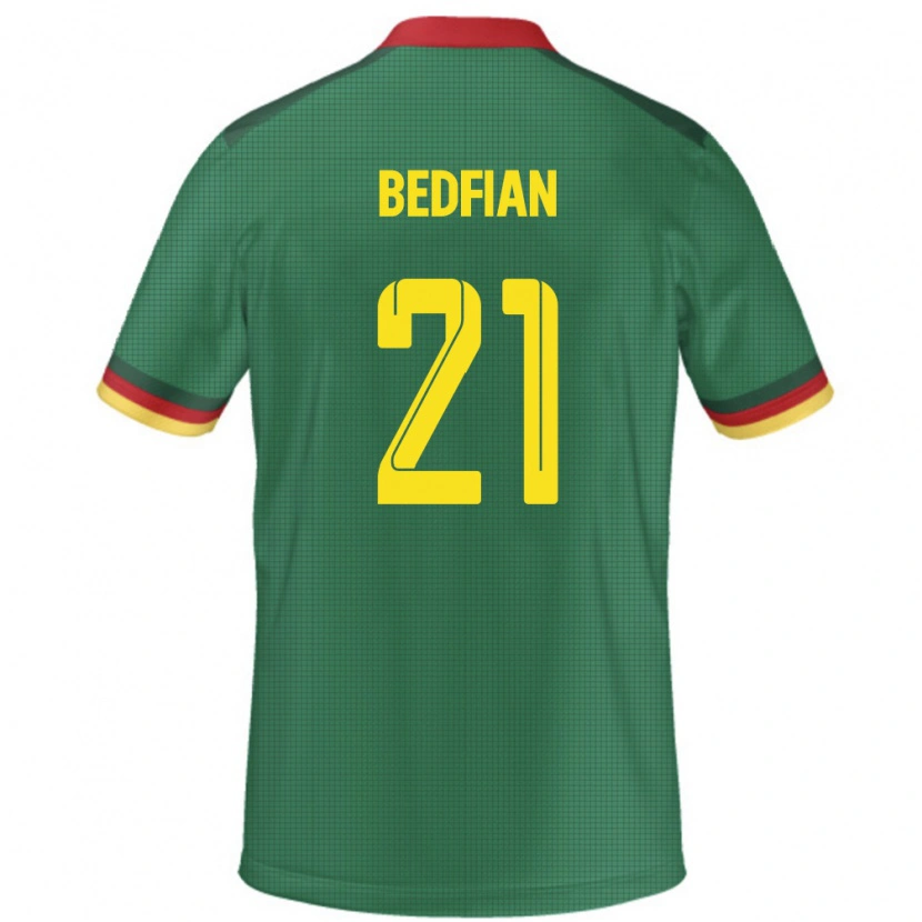 Danxen Hombre Camiseta Camerún Wilfried Bedfian #21 Verde 1ª Equipación 24-26 La Camisa México