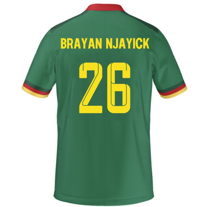 Danxen Hombre Camiseta Camerún Fils Brayan Njayick #26 Verde 1ª Equipación 24-26 La Camisa México