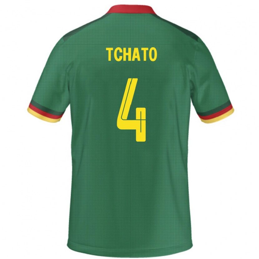 Danxen Hombre Camiseta Camerún Enzo Tchato #4 Verde 1ª Equipación 24-26 La Camisa México