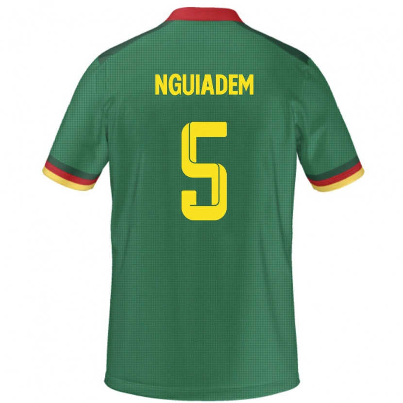 Danxen Hombre Camiseta Camerún Annecy Nguiadem #5 Verde 1ª Equipación 24-26 La Camisa México