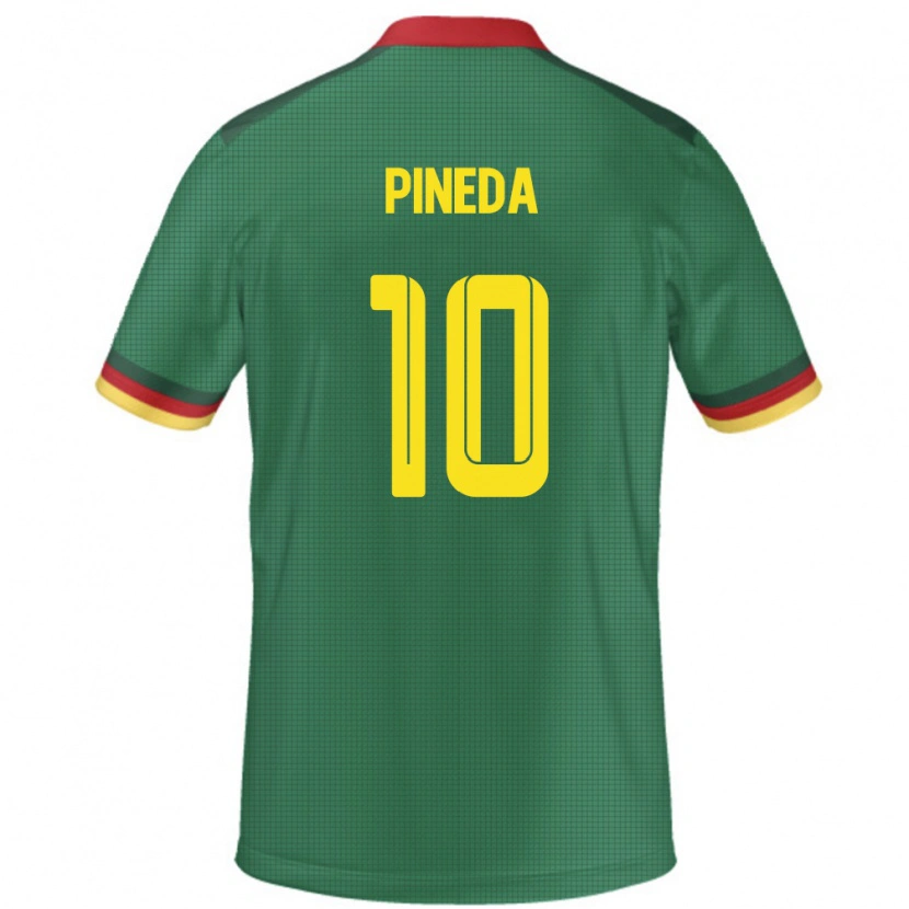 Danxen Hombre Camiseta Camerún Etienne Eto O Pineda #10 Verde 1ª Equipación 24-26 La Camisa México