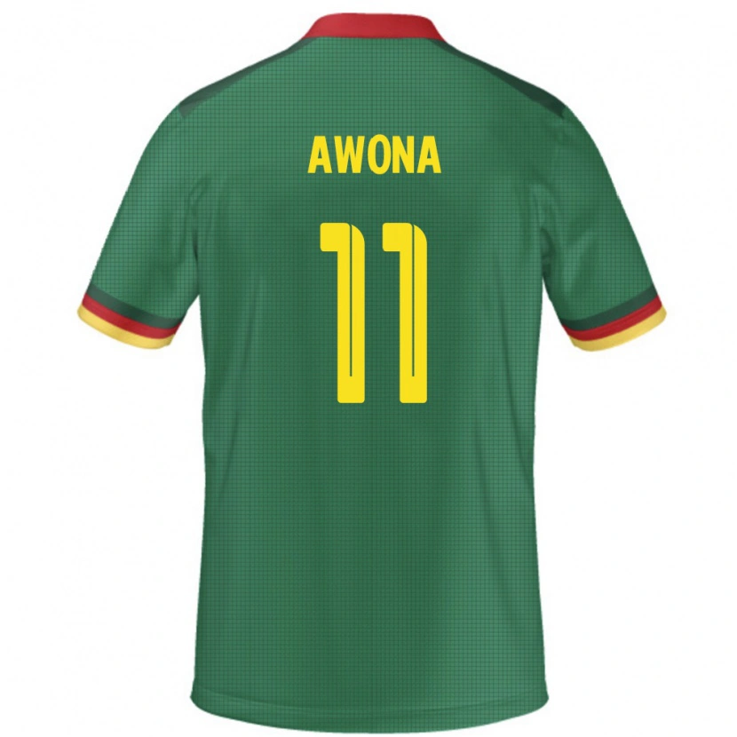 Danxen Hombre Camiseta Camerún Aurelle Awona #11 Verde 1ª Equipación 24-26 La Camisa México