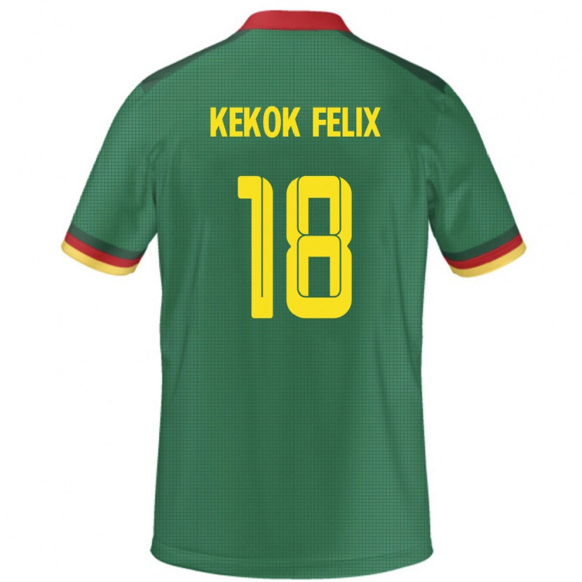Danxen Hombre Camiseta Camerún Ndifor Kekok Felix #18 Verde 1ª Equipación 24-26 La Camisa México
