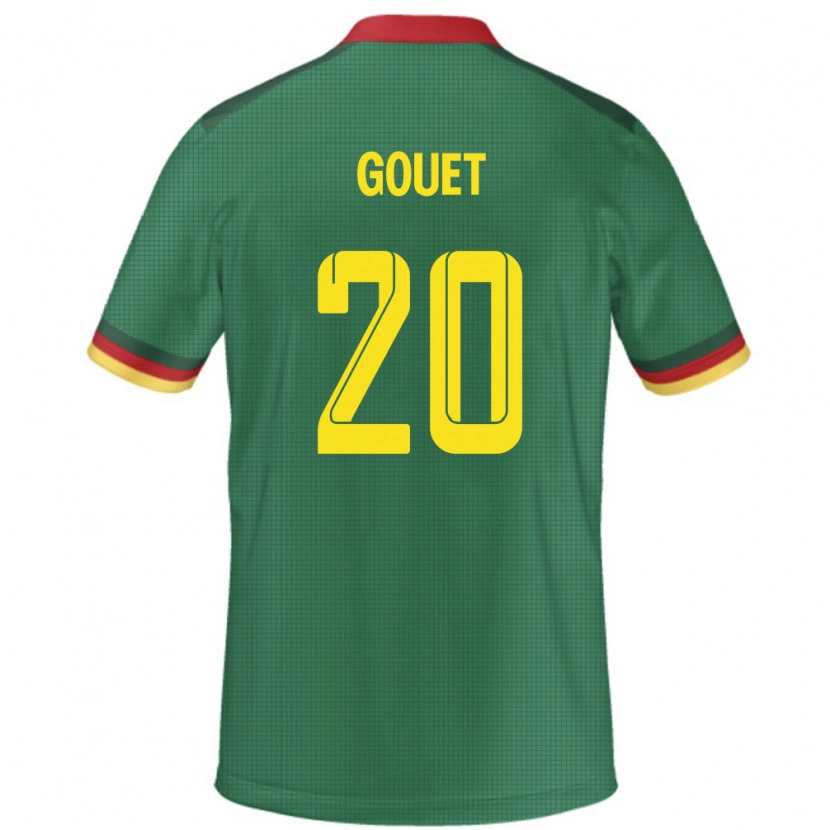 Danxen Hombre Camiseta Camerún Samuel Oum Gouet #20 Verde 1ª Equipación 24-26 La Camisa México
