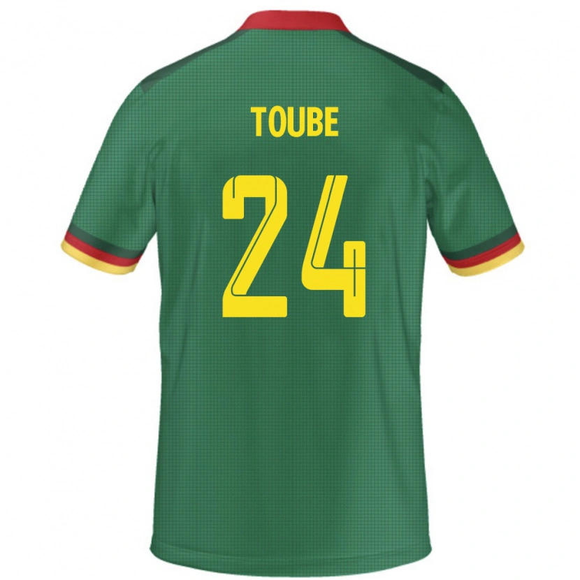 Danxen Hombre Camiseta Camerún Godefroy Toube #24 Verde 1ª Equipación 24-26 La Camisa México