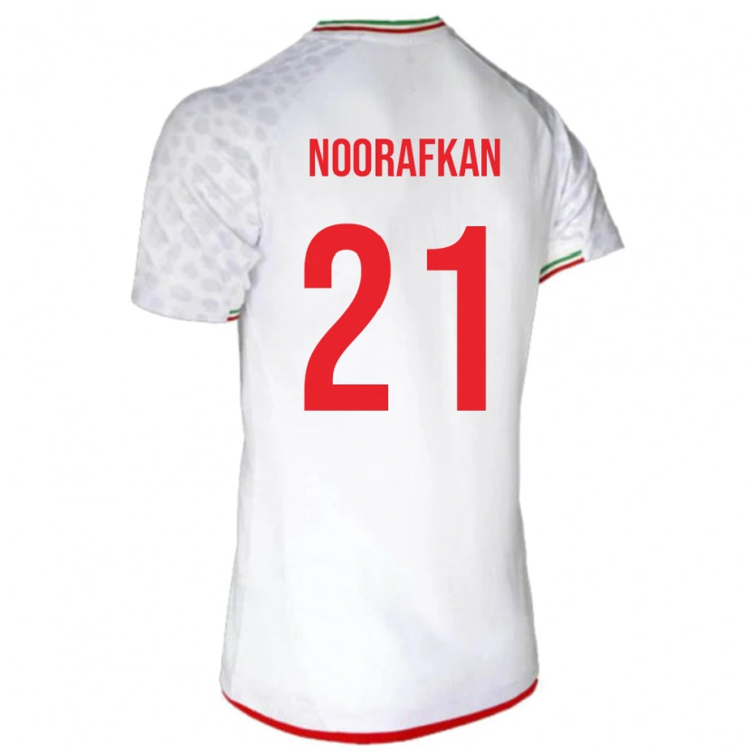 Danxen Hombre Camiseta Irán Omid Noorafkan #21 Blanco 1ª Equipación 24-26 La Camisa México