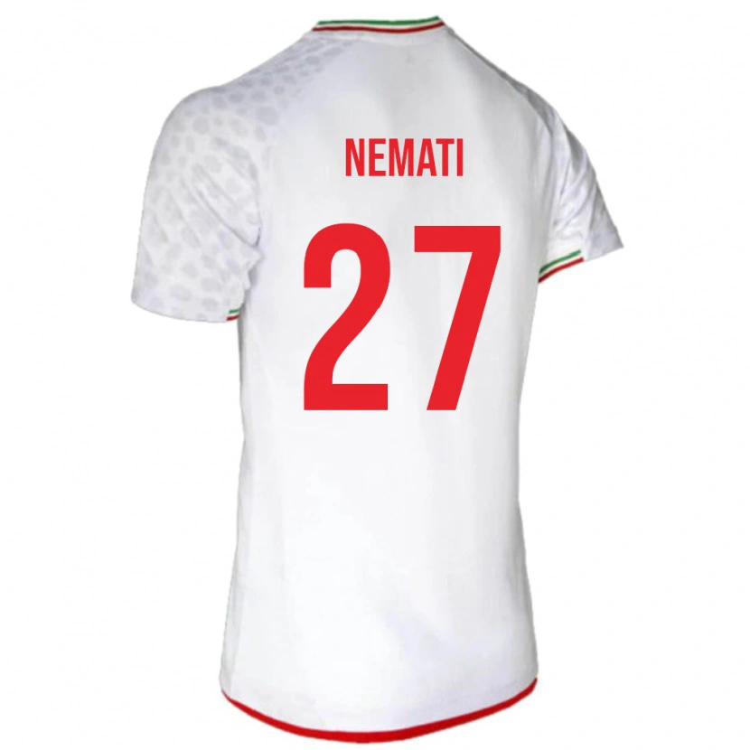 Danxen Hombre Camiseta Irán Ali Nemati #27 Blanco 1ª Equipación 24-26 La Camisa México