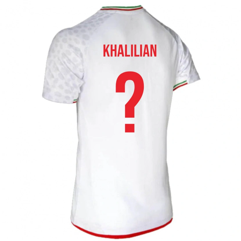 Danxen Hombre Camiseta Irán Abolfazl Khalilian #0 Blanco 1ª Equipación 24-26 La Camisa México