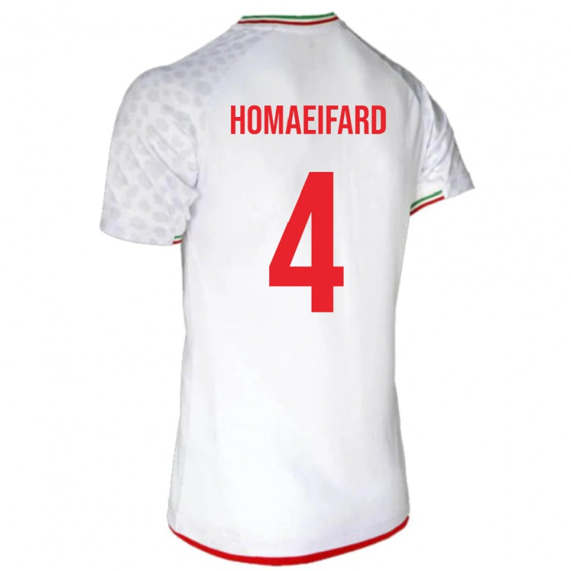 Danxen Hombre Camiseta Irán Alireza Homaeifard #4 Blanco 1ª Equipación 24-26 La Camisa México