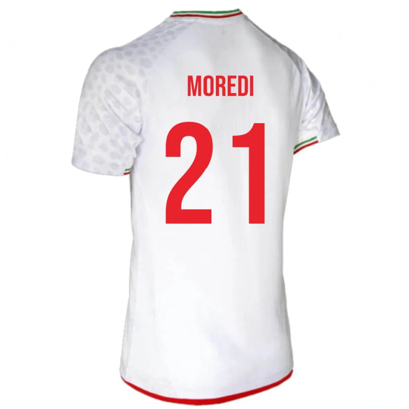 Danxen Hombre Camiseta Irán Abolfazl Moredi #21 Blanco 1ª Equipación 24-26 La Camisa México