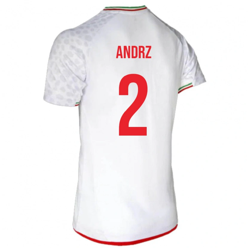 Danxen Hombre Camiseta Irán Nima Andrz #2 Blanco 1ª Equipación 24-26 La Camisa México