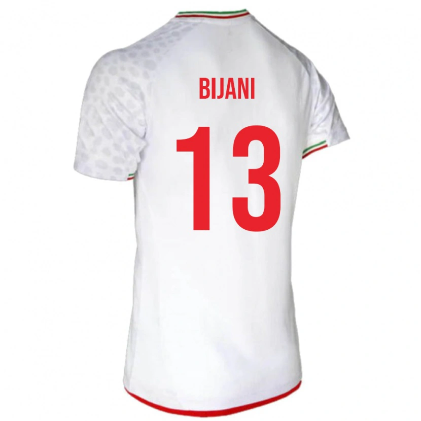 Danxen Hombre Camiseta Irán Hossein Bijani #13 Blanco 1ª Equipación 24-26 La Camisa México