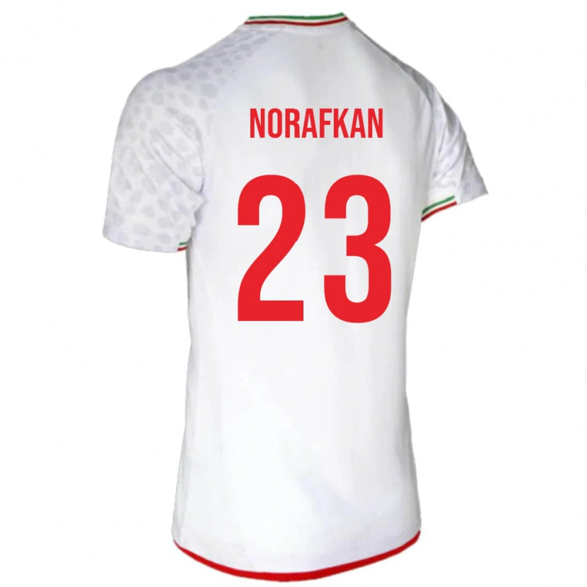 Danxen Hombre Camiseta Irán Omid Norafkan #23 Blanco 1ª Equipación 24-26 La Camisa México