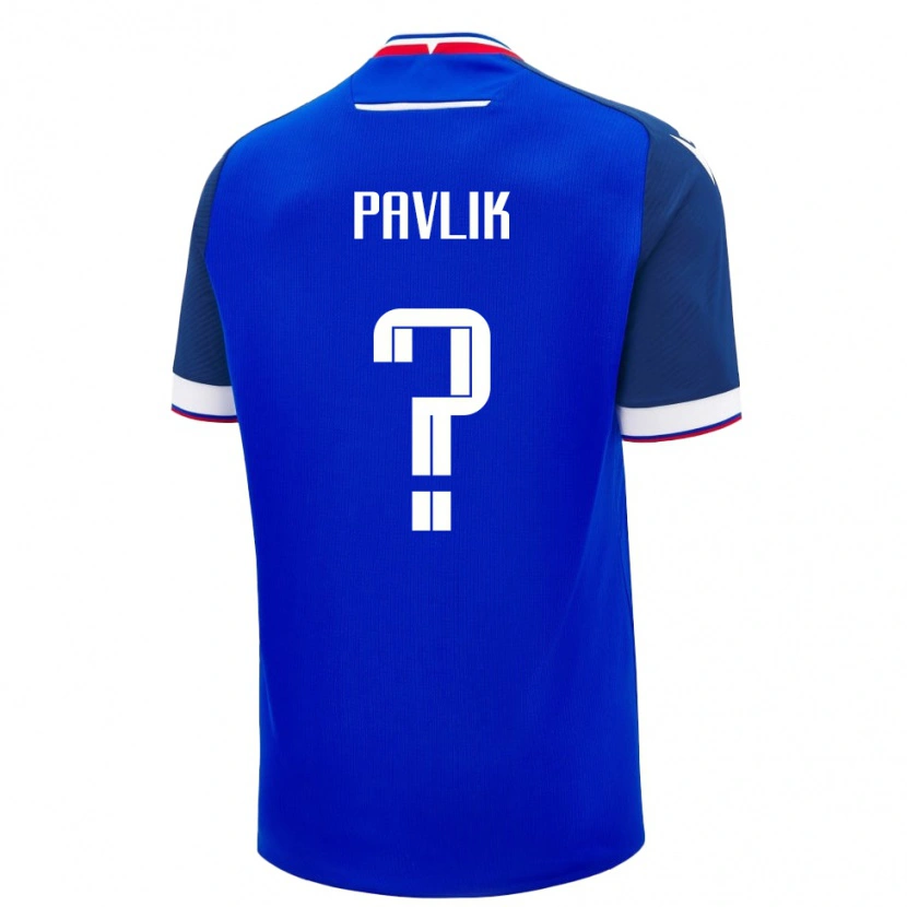 Danxen Hombre Camiseta Eslovaquia Matus Pavlik #0 Azul 1ª Equipación 24-26 La Camisa México
