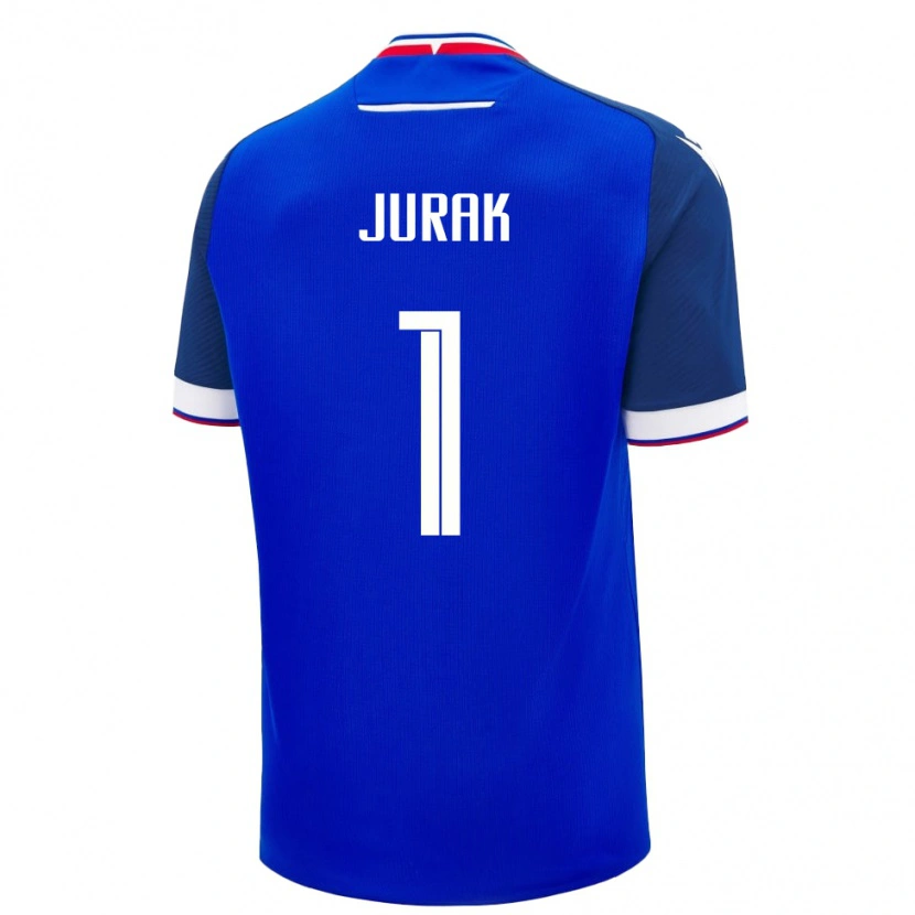 Danxen Hombre Camiseta Eslovaquia Marek Jurak #1 Azul 1ª Equipación 24-26 La Camisa México