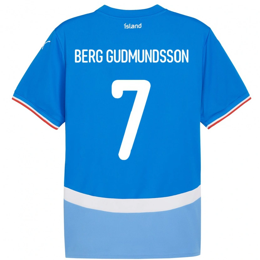 Danxen Hombre Camiseta Islandia Jóhann Berg Gudmundsson #7 Azul 1ª Equipación 24-26 La Camisa México