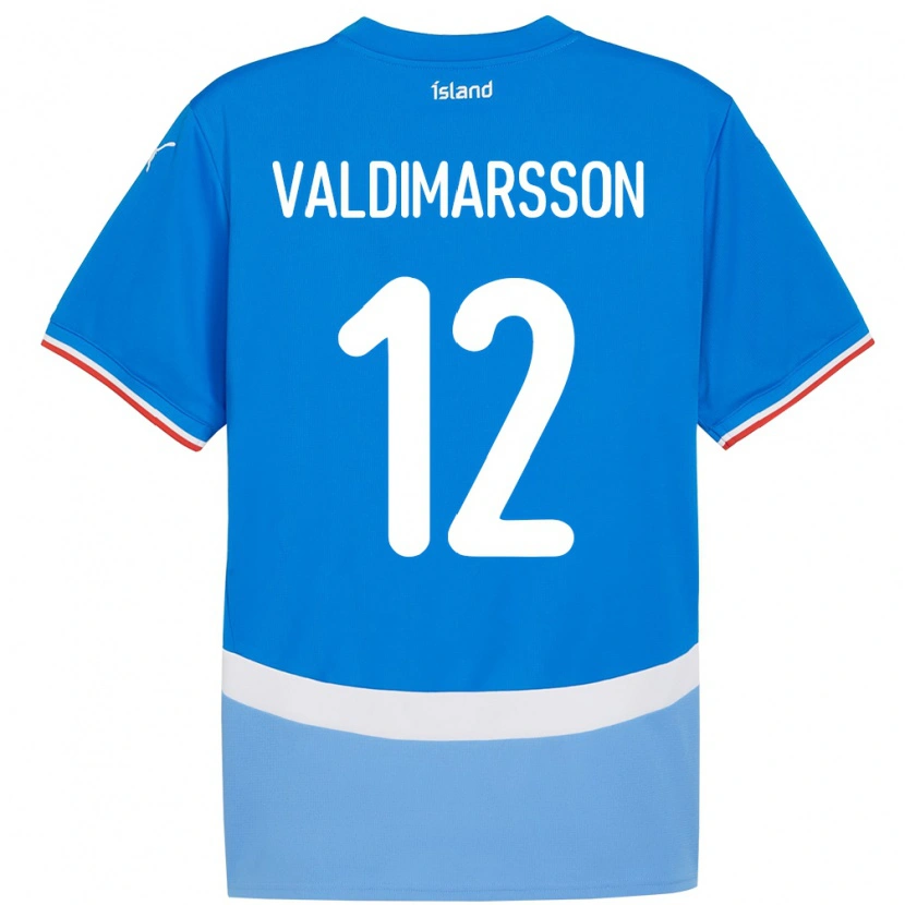 Danxen Hombre Camiseta Islandia Hákon Rafn Valdimarsson #12 Azul 1ª Equipación 24-26 La Camisa México