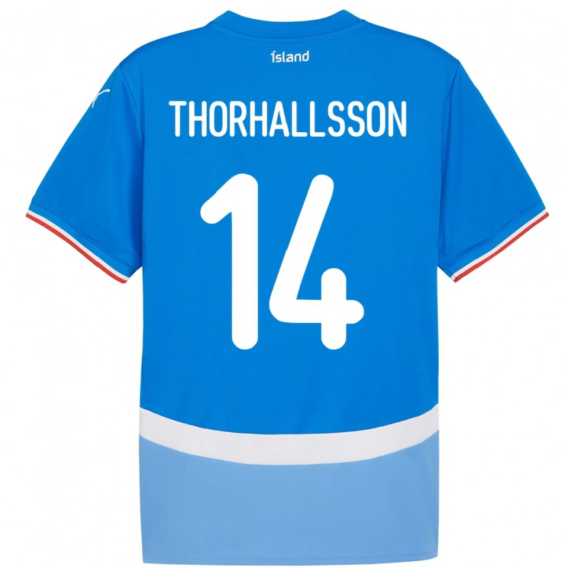 Danxen Hombre Camiseta Islandia Dagur Dan Thórhallsson #14 Azul 1ª Equipación 24-26 La Camisa México