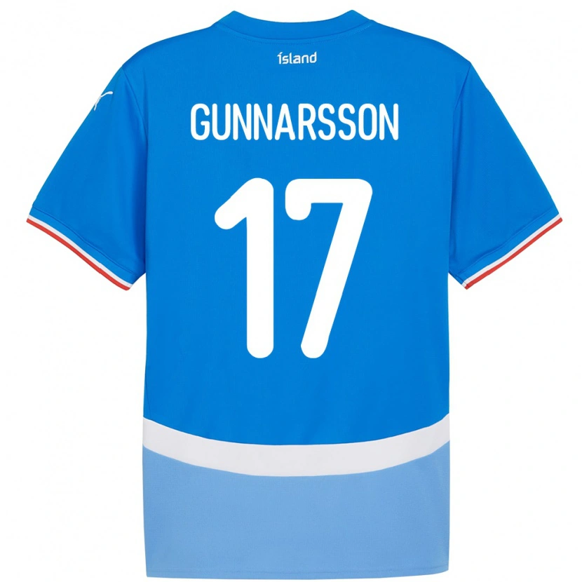 Danxen Hombre Camiseta Islandia Aron Gunnarsson #17 Azul 1ª Equipación 24-26 La Camisa México