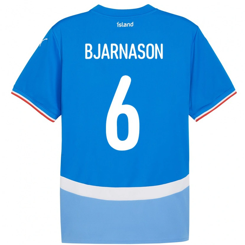 Danxen Hombre Camiseta Islandia Jóhannes Kristinn Bjarnason #6 Azul 1ª Equipación 24-26 La Camisa México