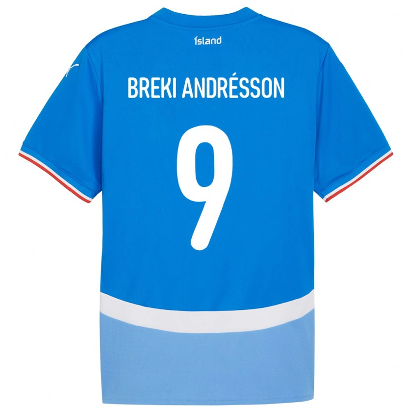 Danxen Hombre Camiseta Islandia Benoný Breki Andrésson #9 Azul 1ª Equipación 24-26 La Camisa México