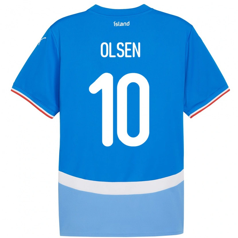 Danxen Hombre Camiseta Islandia Gunnar Olsen #10 Azul 1ª Equipación 24-26 La Camisa México