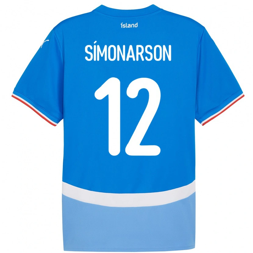 Danxen Hombre Camiseta Islandia Jón Sölvi Símonarson #12 Azul 1ª Equipación 24-26 La Camisa México