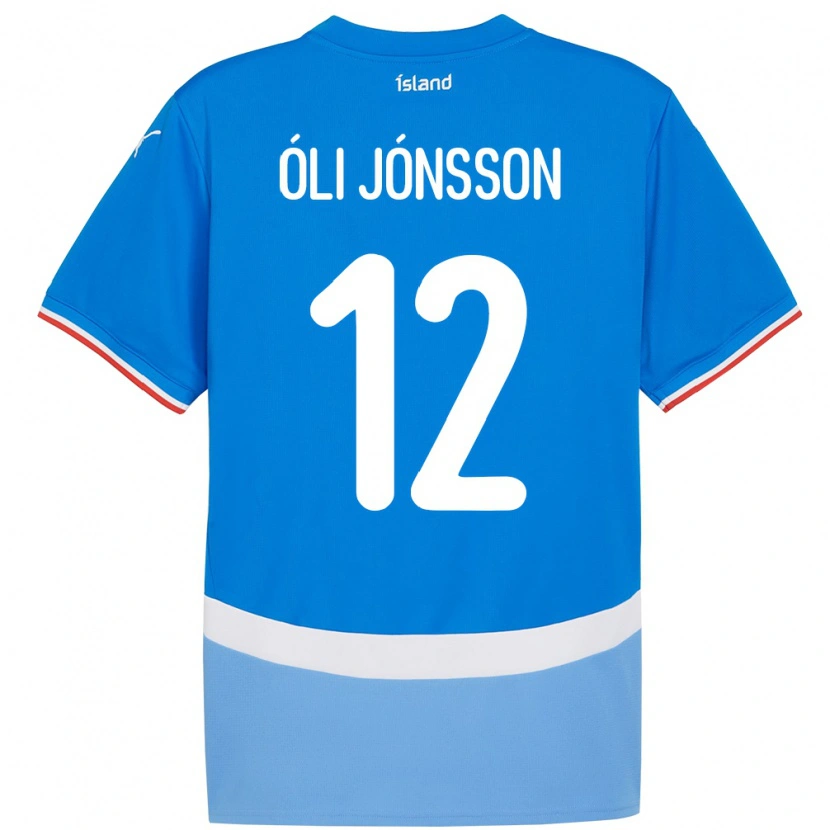 Danxen Hombre Camiseta Islandia Haukur Óli Jónsson #12 Azul 1ª Equipación 24-26 La Camisa México