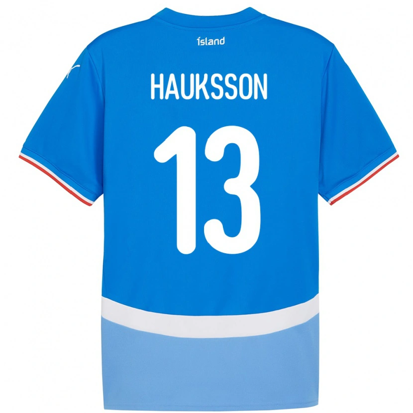 Danxen Hombre Camiseta Islandia Bjarki Hauksson #13 Azul 1ª Equipación 24-26 La Camisa México