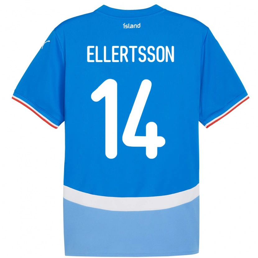 Danxen Hombre Camiseta Islandia Styrmir Jóhann Ellertsson #14 Azul 1ª Equipación 24-26 La Camisa México