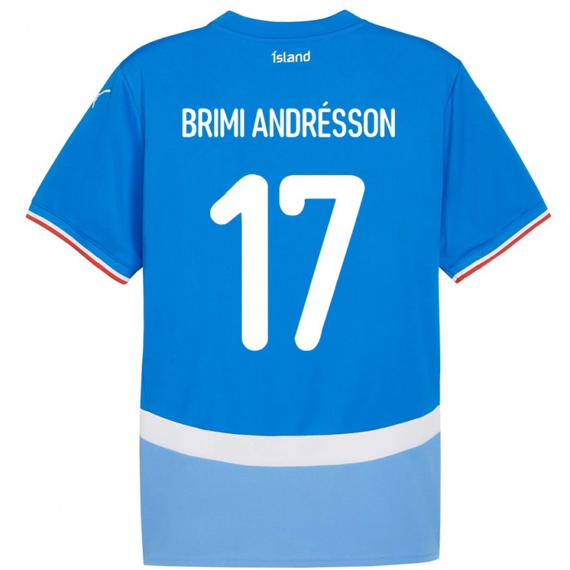 Danxen Hombre Camiseta Islandia Björgvin Brimi Andrésson #17 Azul 1ª Equipación 24-26 La Camisa México