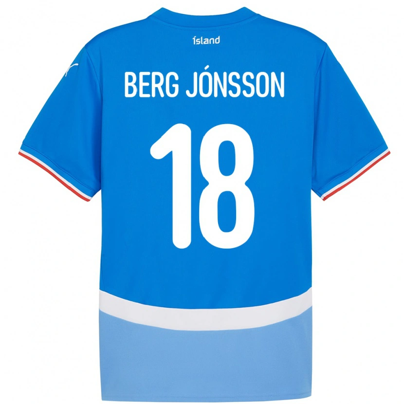 Danxen Hombre Camiseta Islandia Dadi Berg Jónsson #18 Azul 1ª Equipación 24-26 La Camisa México