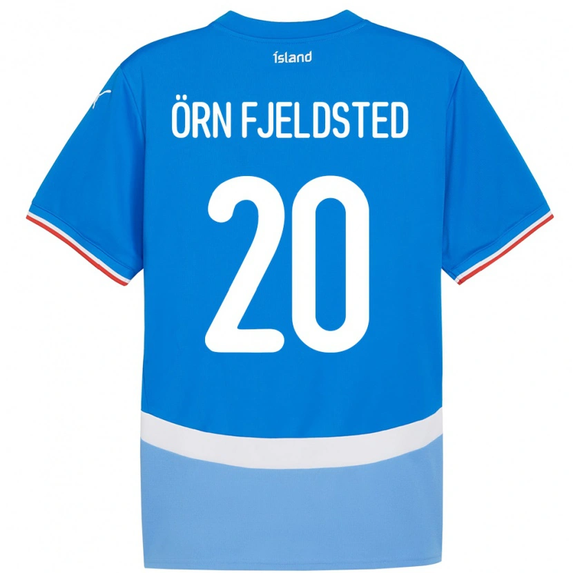Danxen Hombre Camiseta Islandia Dagur Örn Fjeldsted #20 Azul 1ª Equipación 24-26 La Camisa México