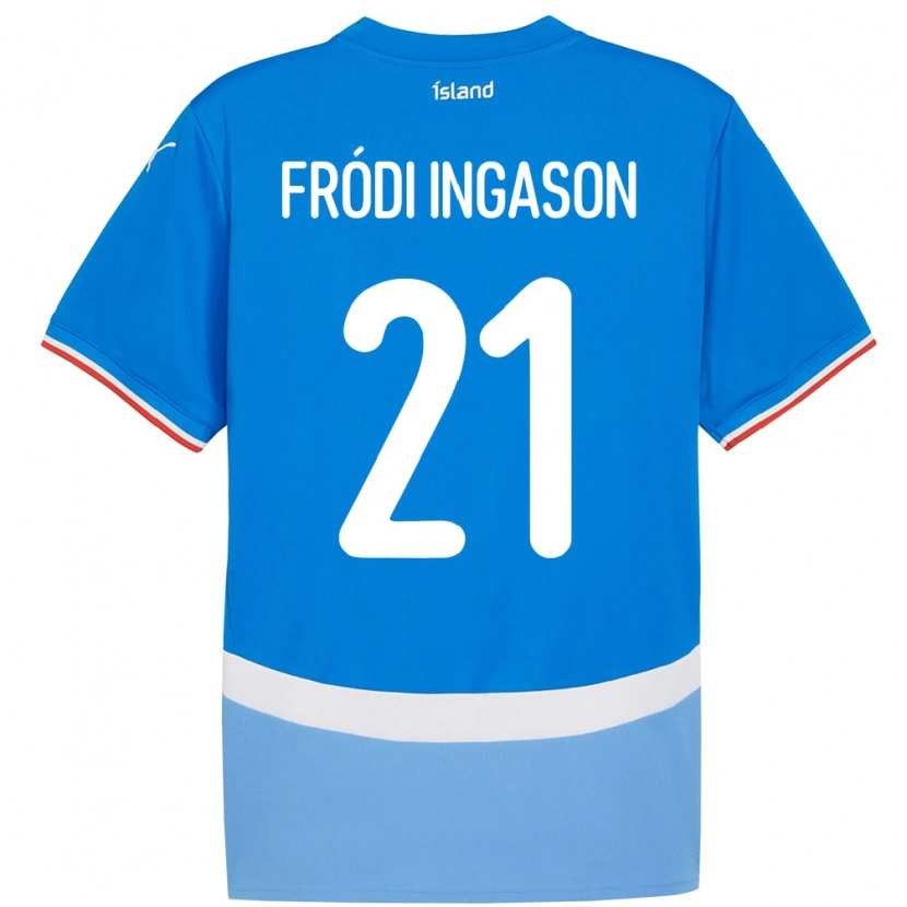 Danxen Hombre Camiseta Islandia Helgi Fródi Ingason #21 Azul 1ª Equipación 24-26 La Camisa México