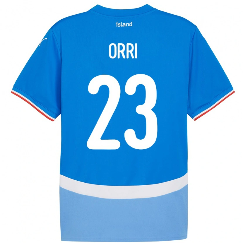 Danxen Hombre Camiseta Islandia Ágúst Orri Thorsteinsson #23 Azul 1ª Equipación 24-26 La Camisa México