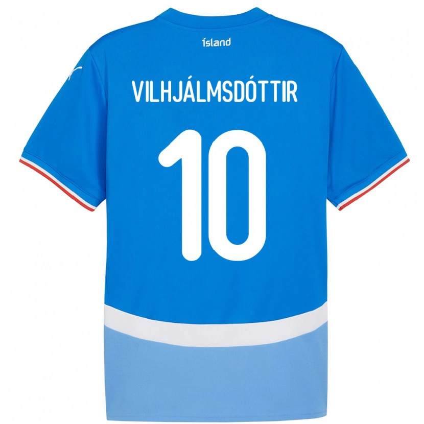 Danxen Hombre Camiseta Islandia Karólína Lea Vilhjálmsdóttir #10 Azul 1ª Equipación 24-26 La Camisa México