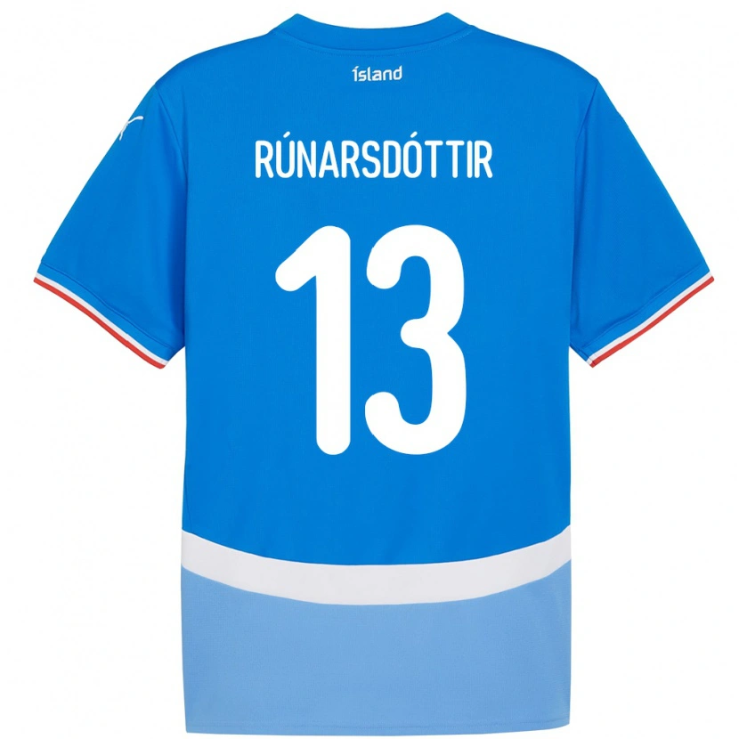 Danxen Hombre Camiseta Islandia Cecilía Rán Rúnarsdóttir #13 Azul 1ª Equipación 24-26 La Camisa México